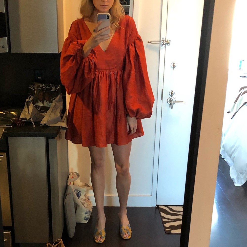 Caroline Constas Dramatic Puff Sleeve Mini Dress